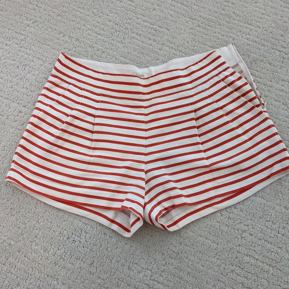 J.Crew red pinstripe shorts, size 6
